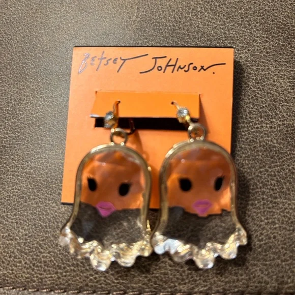 Betsey Johnson clear ghost earrings - Picture 3 of 3
